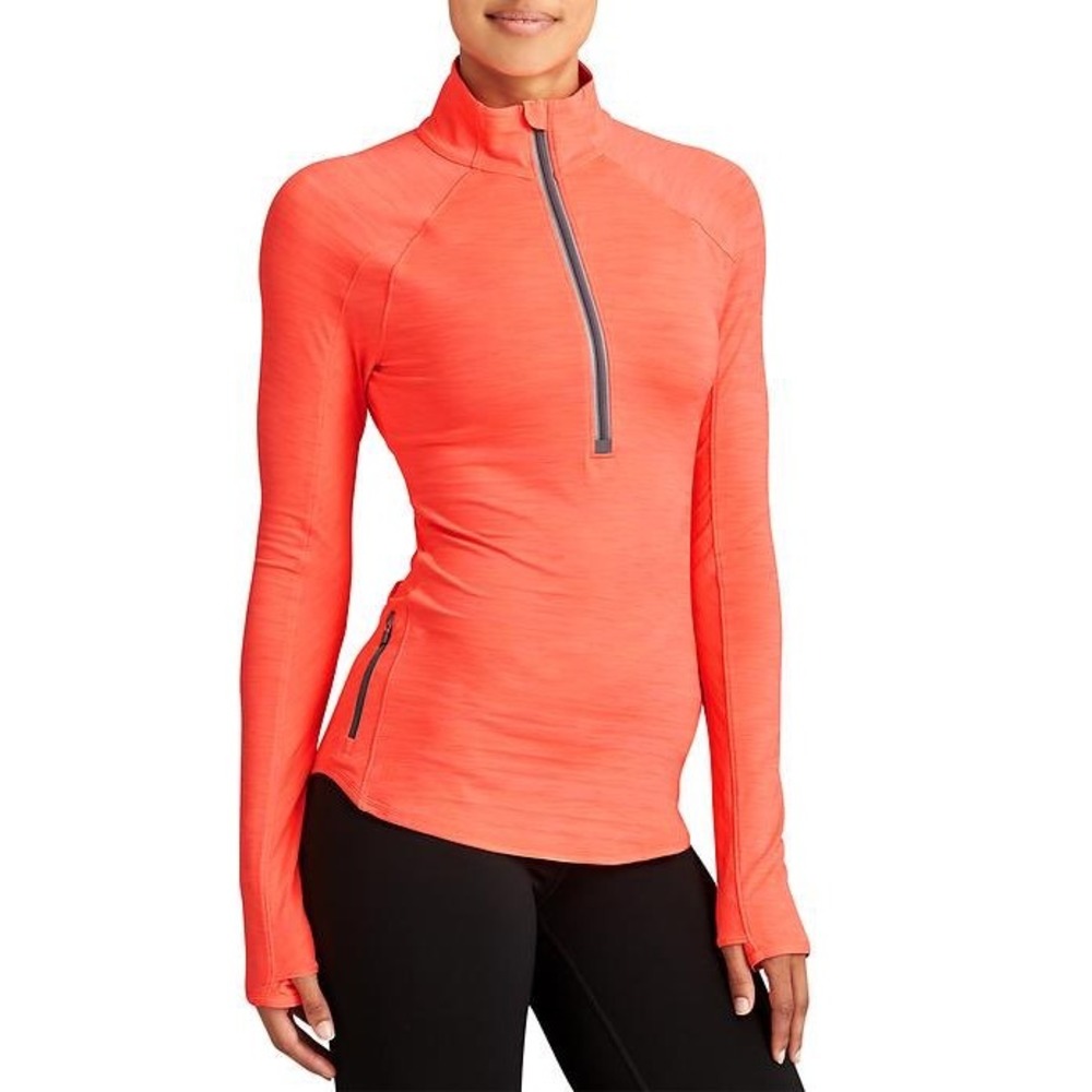 Athleta Running Wild Half Zip Running Top Ember Orange XS Shirt Gorpcore Active